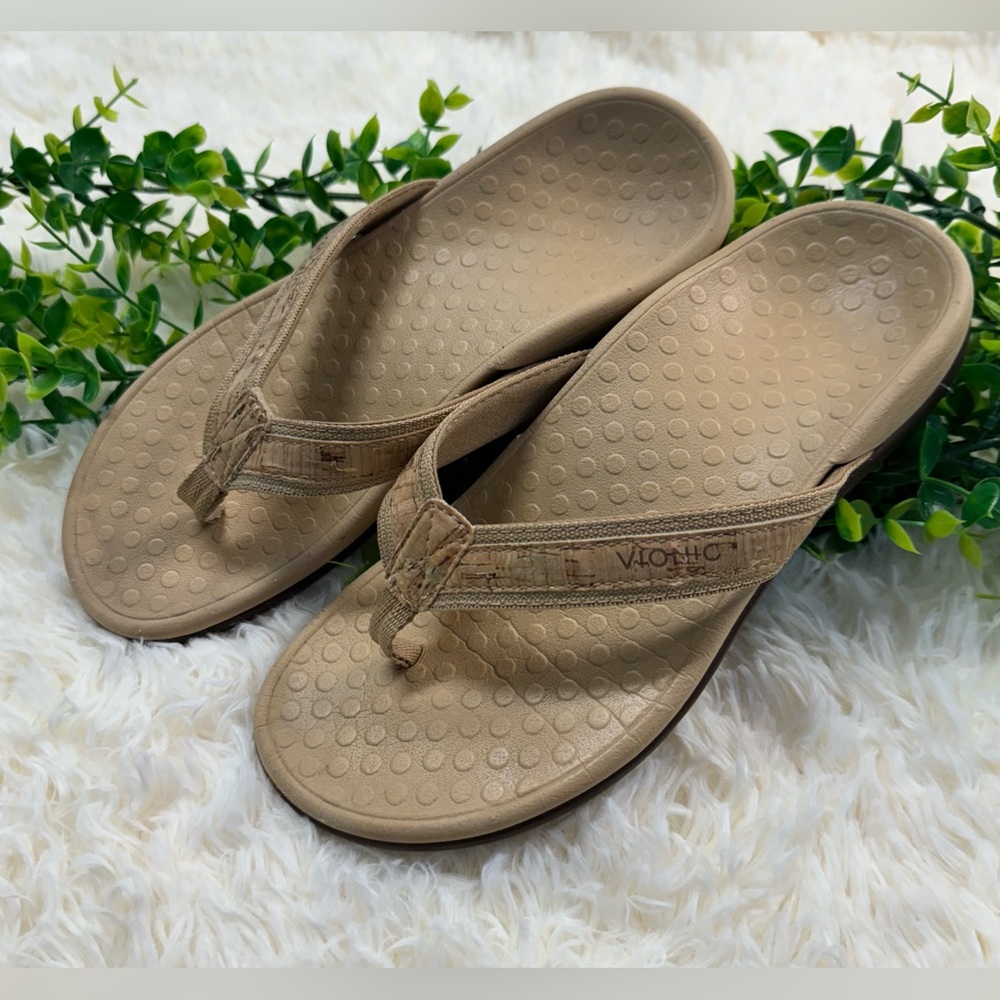 Vionic Women’s High Tide Wedge Cork Orthopedic Sandals Size 6